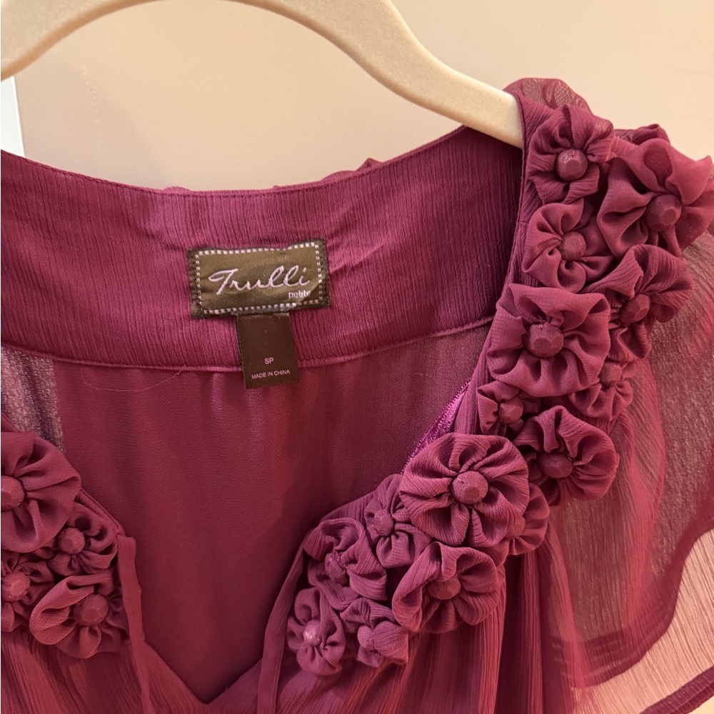 Anthro Trulli Women's Floral Blouse - Purple - romantic and classic!